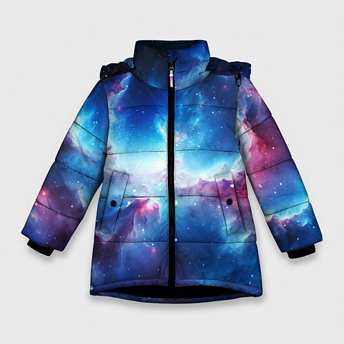 Зимняя куртка для девочки Fascinating cosmic expanses / 3D-Черный – фото 1