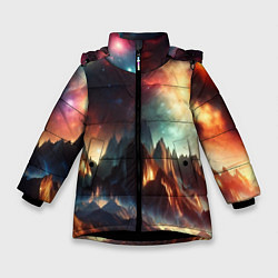 Зимняя куртка для девочки Space landscape with mountains