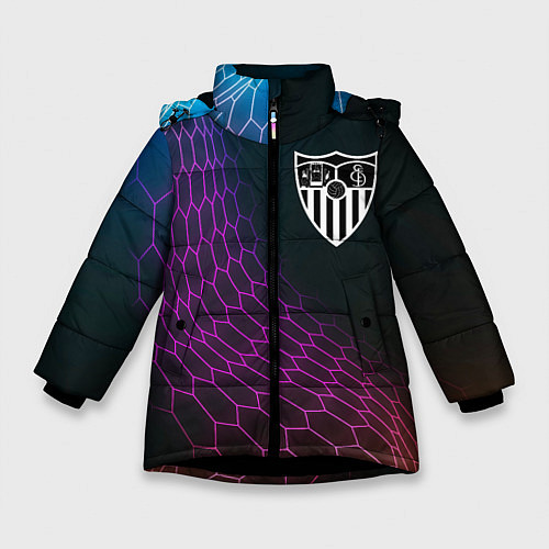 Зимняя куртка для девочки Sevilla футбольная сетка / 3D-Черный – фото 1