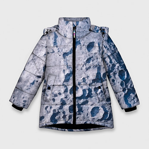 Зимняя куртка для девочки Кратеры на Луне - star dust / 3D-Черный – фото 1