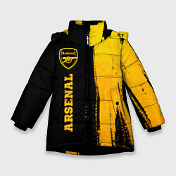 Зимняя куртка для девочки Arsenal - gold gradient по-вертикали