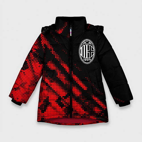 Зимняя куртка для девочки AC Milan sport grunge / 3D-Красный – фото 1