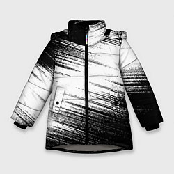 Куртка зимняя для девочки Белые помехи, цвет: 3D-светло-серый