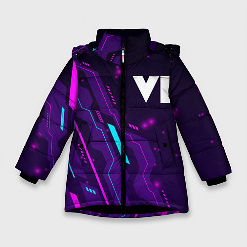 Зимняя куртка для девочки GTA 6 neon gaming / 3D-Черный – фото 1