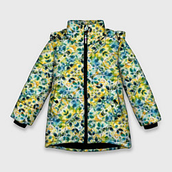 Зимняя куртка для девочки Нежные весенние акварельные листья