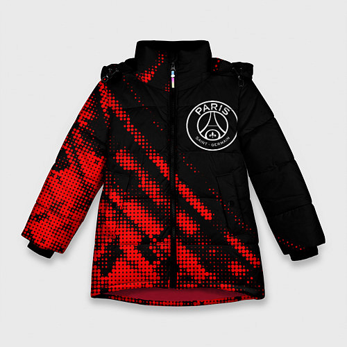 Зимняя куртка для девочки PSG sport grunge / 3D-Красный – фото 1