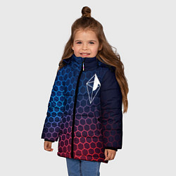 Куртка зимняя для девочки No Mans Sky неоновые соты, цвет: 3D-черный — фото 2