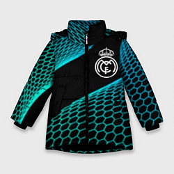 Куртка зимняя для девочки Real Madrid football net, цвет: 3D-черный