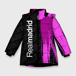 Куртка зимняя для девочки Real Madrid pro football по-вертикали, цвет: 3D-черный