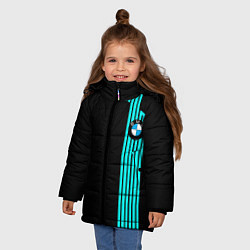 Куртка зимняя для девочки BMW sport line geometry, цвет: 3D-черный — фото 2