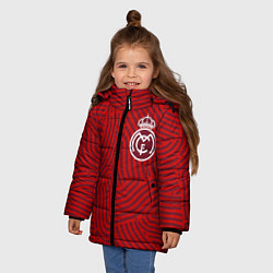 Куртка зимняя для девочки Real Madrid отпечатки, цвет: 3D-красный — фото 2