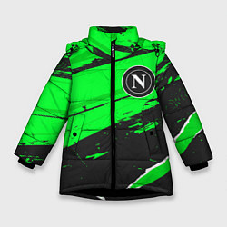 Куртка зимняя для девочки Napoli sport green, цвет: 3D-черный