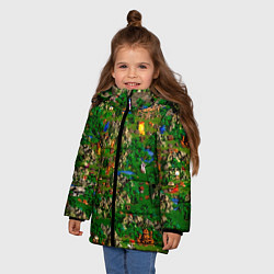 Куртка зимняя для девочки Карта из Героев 3, цвет: 3D-черный — фото 2