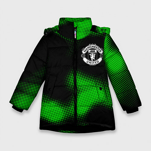 Зимняя куртка для девочки Manchester United sport halftone / 3D-Черный – фото 1