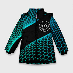 Куртка зимняя для девочки Porto football net, цвет: 3D-черный