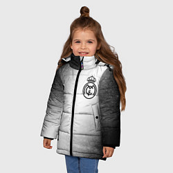 Куртка зимняя для девочки Real Madrid sport на светлом фоне вертикально, цвет: 3D-черный — фото 2