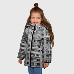 Куртка зимняя для девочки Эстетика панельки, цвет: 3D-светло-серый — фото 2