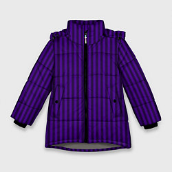 Куртка зимняя для девочки Яркий фиолетовый в полоску, цвет: 3D-светло-серый
