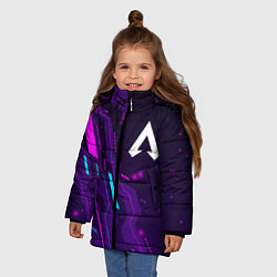 Куртка зимняя для девочки Apex Legends neon gaming, цвет: 3D-черный — фото 2