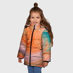 Куртка зимняя для девочки Мраморный паттерн, цвет: 3D-светло-серый — фото 2