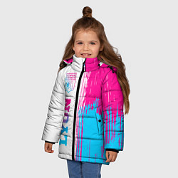 Куртка зимняя для девочки Lyon neon gradient style по-вертикали, цвет: 3D-черный — фото 2