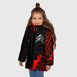 Куртка зимняя для девочки Citroen red sport tires, цвет: 3D-черный — фото 2
