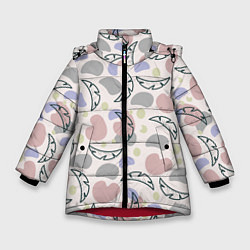 Зимняя куртка для девочки Пятна и листья