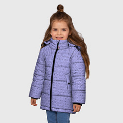 Куртка зимняя для девочки Холодный сиреневый в мелкую полоску паттерн, цвет: 3D-черный — фото 2
