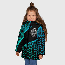 Куртка зимняя для девочки Leicester City football net, цвет: 3D-черный — фото 2