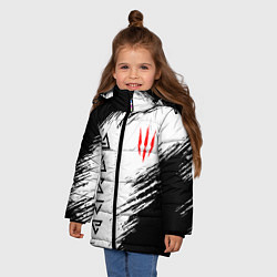 Куртка зимняя для девочки Магические знаки ведьмаков, цвет: 3D-красный — фото 2
