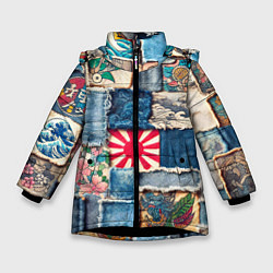 Зимняя куртка для девочки Японское художество пэчворк