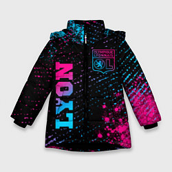 Куртка зимняя для девочки Lyon - neon gradient вертикально, цвет: 3D-черный