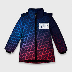 Зимняя куртка для девочки PUBG неоновые соты