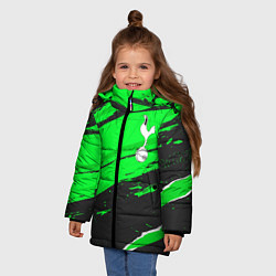 Куртка зимняя для девочки Tottenham sport green, цвет: 3D-черный — фото 2
