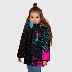 Куртка зимняя для девочки Tottenham - neon gradient вертикально, цвет: 3D-черный — фото 2