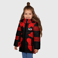 Куртка зимняя для девочки Mass Effect - Red armor, цвет: 3D-черный — фото 2