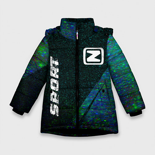 Зимняя куртка для девочки Zotye sport glitch blue / 3D-Черный – фото 1