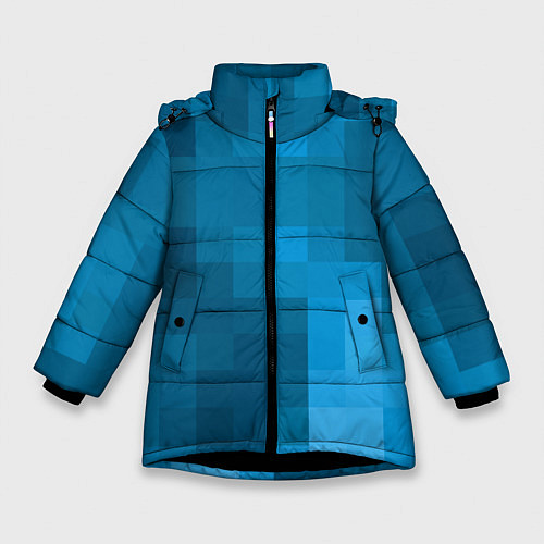 Зимняя куртка для девочки Minecraft water cubes / 3D-Черный – фото 1