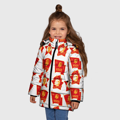 Зимняя куртка для девочки Всегда готов КПСС / 3D-Красный – фото 3