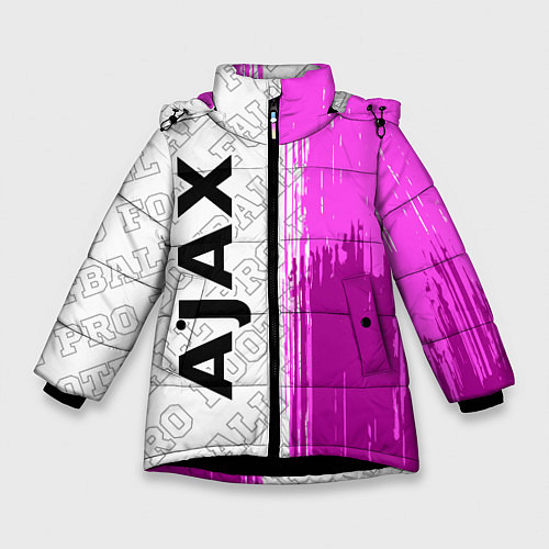 Зимняя куртка для девочки Ajax pro football по-вертикали / 3D-Черный – фото 1