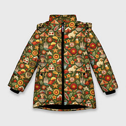 Зимняя куртка для девочки Солдат и символика СССР