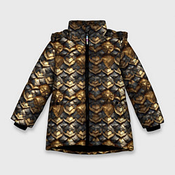 Зимняя куртка для девочки Золотистая текстурная броня