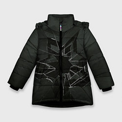 Куртка зимняя для девочки Черное разбитое стекло, цвет: 3D-черный