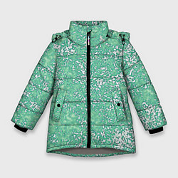 Куртка зимняя для девочки Текстура изумрудный, цвет: 3D-светло-серый