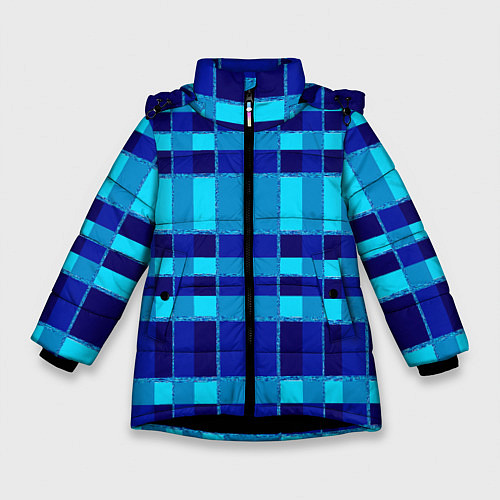 Зимняя куртка для девочки Полосный паттерн / 3D-Черный – фото 1