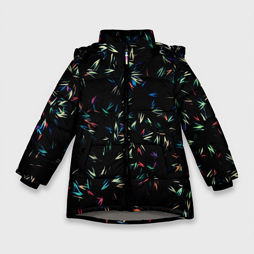 Зимняя куртка для девочки Симфония перьев / 3D-Светло-серый – фото 1
