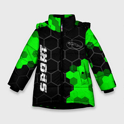 Зимняя куртка для девочки Jaguar green sport hexagon