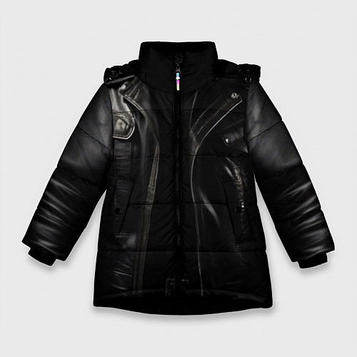 Зимняя куртка для девочки Косуха терминатора чёрная / 3D-Черный – фото 1