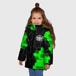 Куртка зимняя для девочки FAW green sport hexagon, цвет: 3D-черный — фото 2