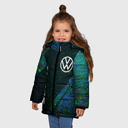 Куртка зимняя для девочки Volkswagen sport glitch blue, цвет: 3D-черный — фото 2